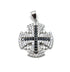 Sterling Silver Colored Pave Stone Jerusalem Cross Pendant